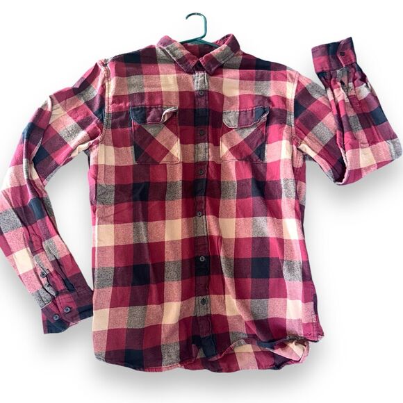 Checkered Plaid Cotton Button Down Tavern Grunge Flannel Mens XL Lumberjack - Picture 2 of 16